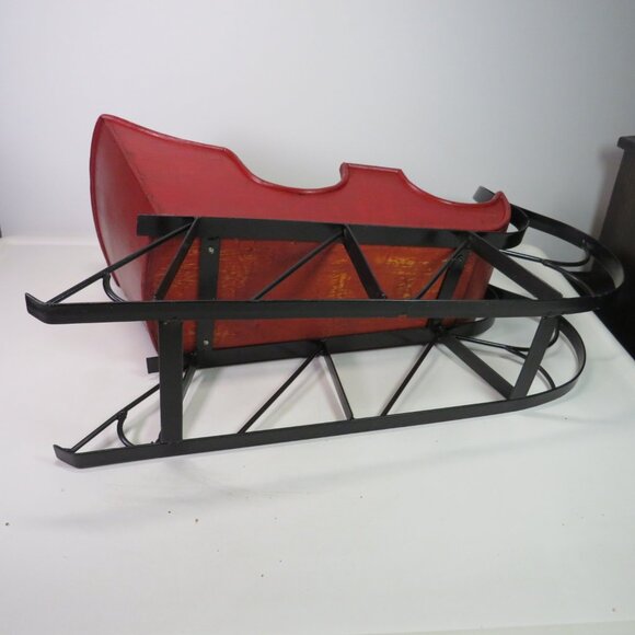 Vintage 18" long Real Wood Sleigh w Metal Runners (almost 3 pounds) - Picture 7 of 10